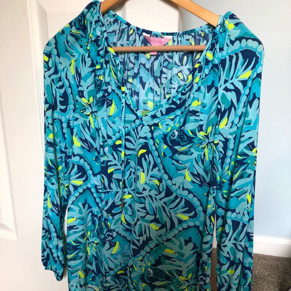 Lilly Pulitzer blouse midnight cove print